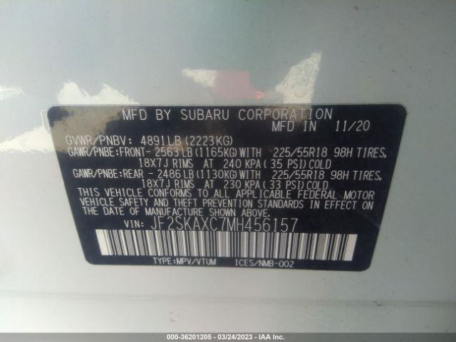 JF2SKAXC7MH456157 Subaru Forester Touring