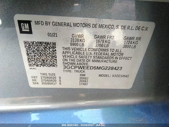 Chevrolet Silverado 1500 Ltz 2021 3GCPWEED5MG228423 Image 9