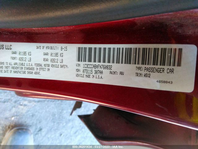 1C3CCCABXFN760832 Chrysler 200 Limited