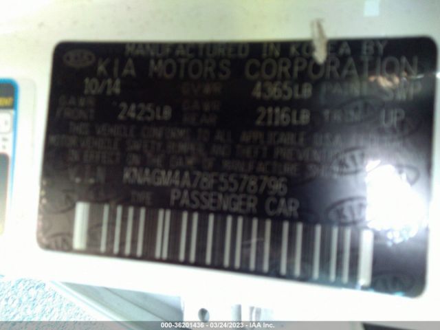 KNAGM4A78F5578796 KIA Optima Lx