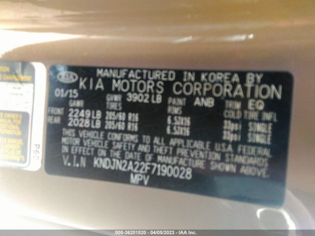 KNDJN2A22F7190028 KIA Soul Base