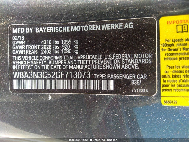 WBA3N3C52GF713073 BMW 4 Series 428i