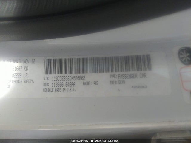 Aukcja sprzedaży 2013 Dodge Avenger R/t, vin: 1C3CDZBG6DN590802, numer aukcji: 36201587