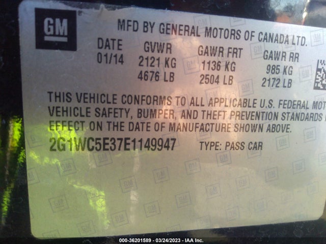 Chevrolet Impala Limited Ltz 2014 2G1WC5E37E1149947 Image 9