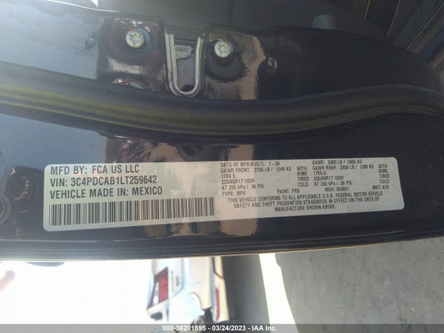 Dodge Journey Se Value 2020 3C4PDCAB1LT259642 Image 9