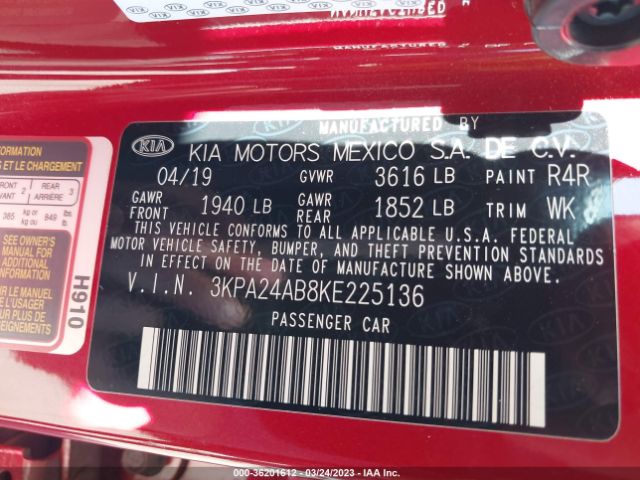 3KPA24AB8KE225136 KIA RIO S