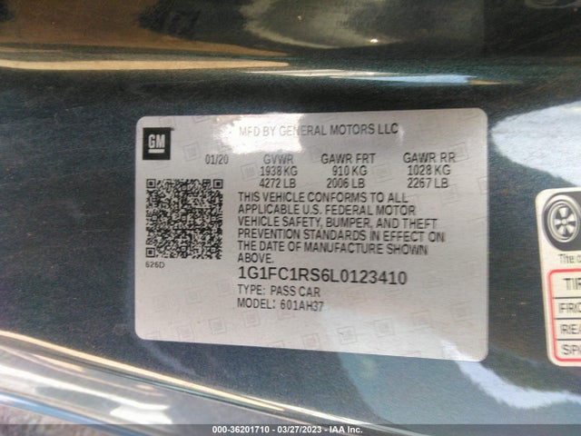 Chevrolet Camaro 2lt 2020 1G1FC1RS6L0123410 Image 9