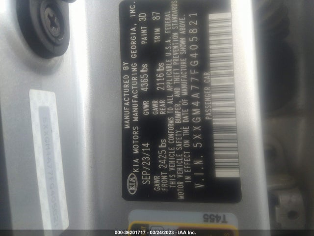 KIA Optima Lx 2015 5XXGM4A77FG405821 Image 11