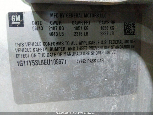 Chevrolet IMPALA LS 2014 1G11Y5SL5EU109371 Image 9