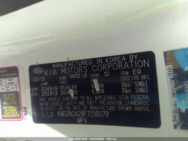 KNDJN2A28F7216079 KIA Soul Base