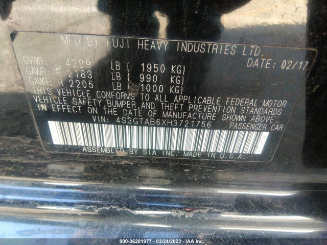 4S3GTAB6XH3721756 Subaru Impreza Premium