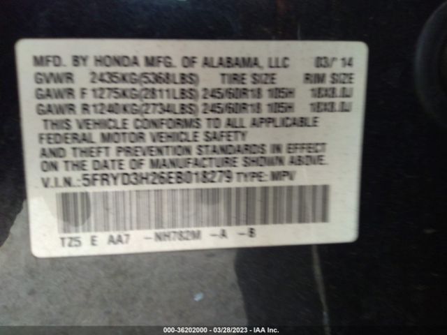 5FRYD3H26EB018279 Acura MDX