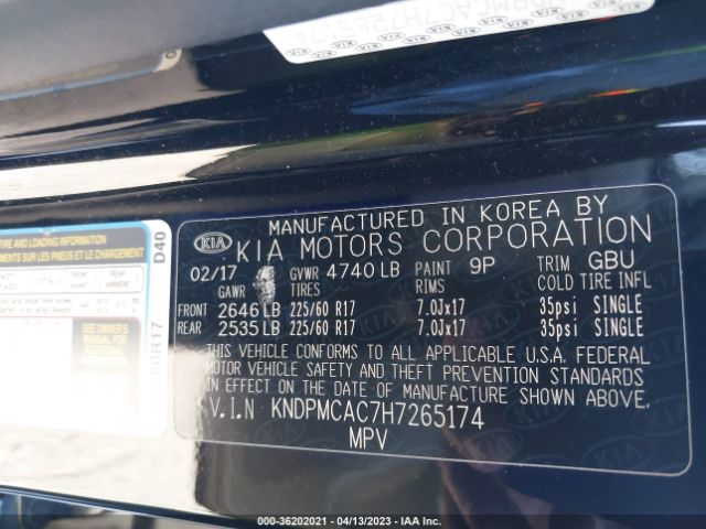 KNDPMCAC7H7265174 KIA Sportage Lx
