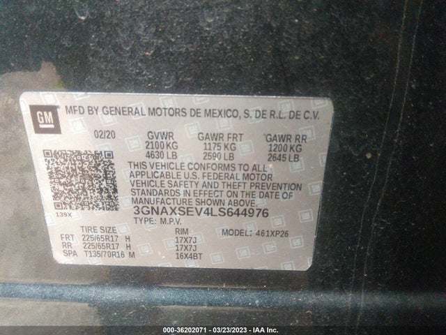 Chevrolet EQUINOX LS 2020 3GNAXSEV4LS644976 Image 10