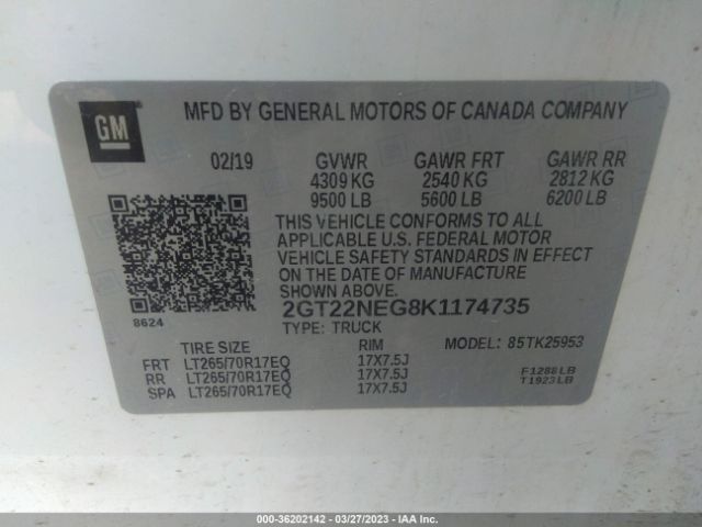 2GT22NEG8K1174735 GMC SIERRA 2500HD