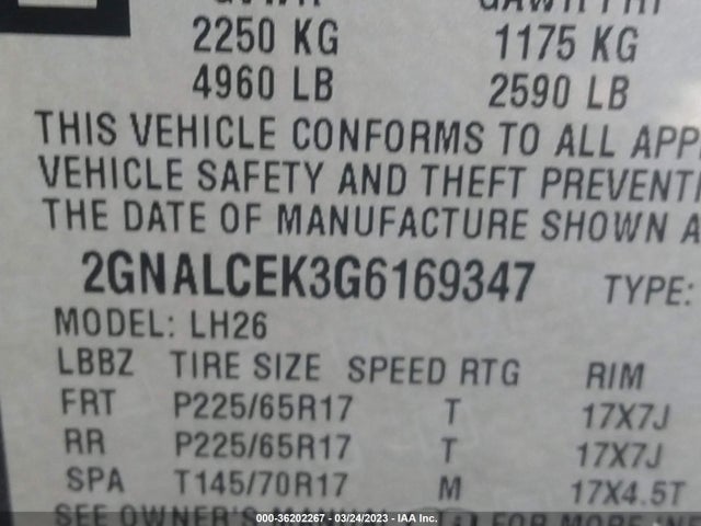 Chevrolet EQUINOX LT 2016 2GNALCEK3G6169347 Image 10