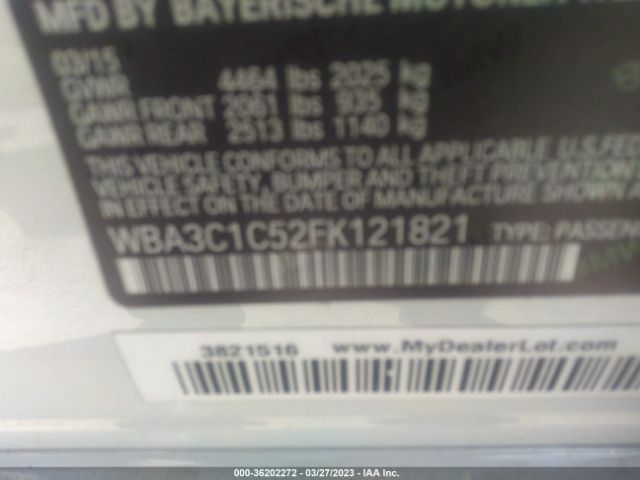 WBA3C1C52FK121821 BMW 3 Series 328i