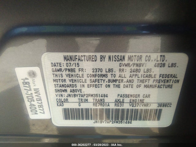 Infiniti Q50 Premium 2015 JN1BV7AP2FM351494 Image 10
