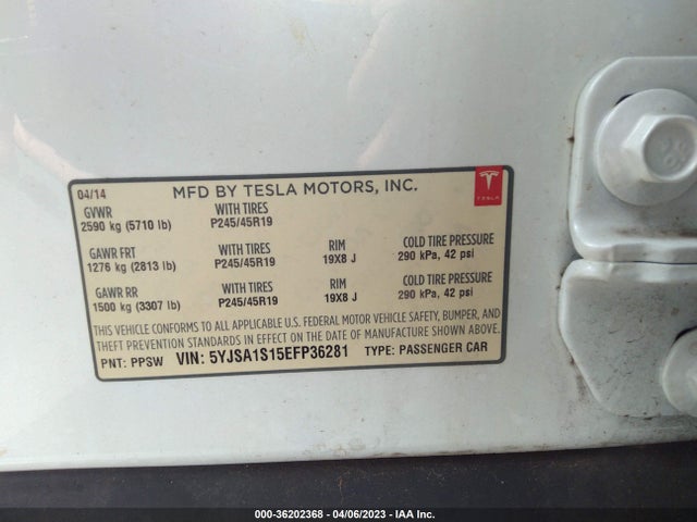 Tesla Model S 60 Kwh Battery 2014 5YJSA1S15EFP36281 Image 11
