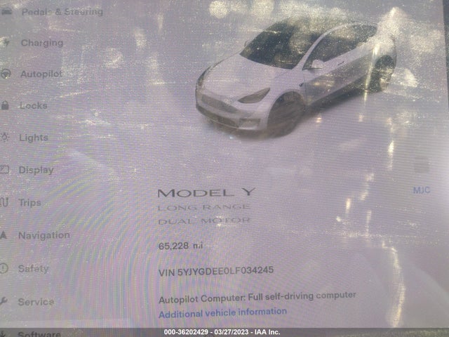 Tesla Model Y Long Range 2020 5YJYGDEE0LF034245 Image 8