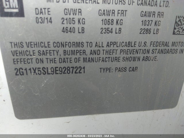 Chevrolet IMPALA LS 2014 2G11X5SL9E9287221 Image 10