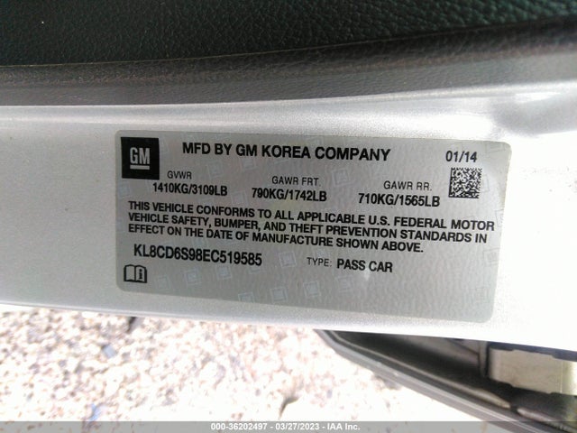 Chevrolet Spark Lt 2014 KL8CD6S98EC519585 Image 10