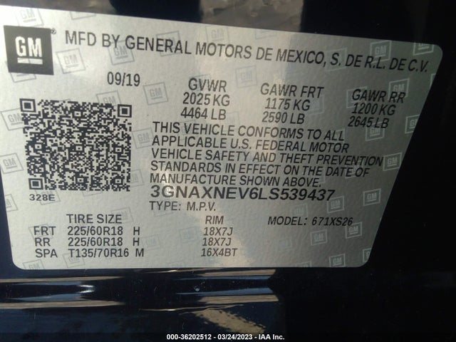 Chevrolet Equinox Premier 2020 3GNAXNEV6LS539437 Image 10