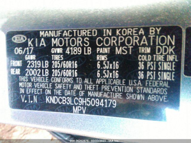KNDCB3LC9H5094179 KIA NIRO LX