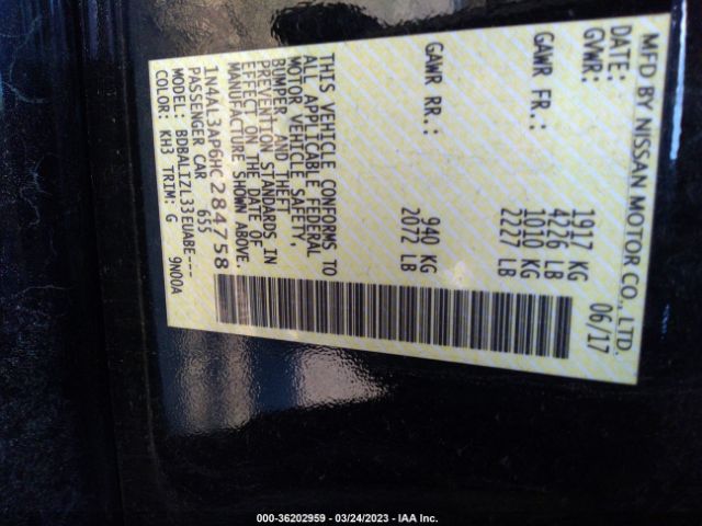 1N4AL3AP6HC284758 Nissan Altima 2.5 Sv