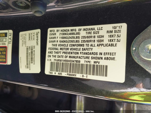 Honda CR-V EX 2017 7FARW1H55HE047859 Image 11