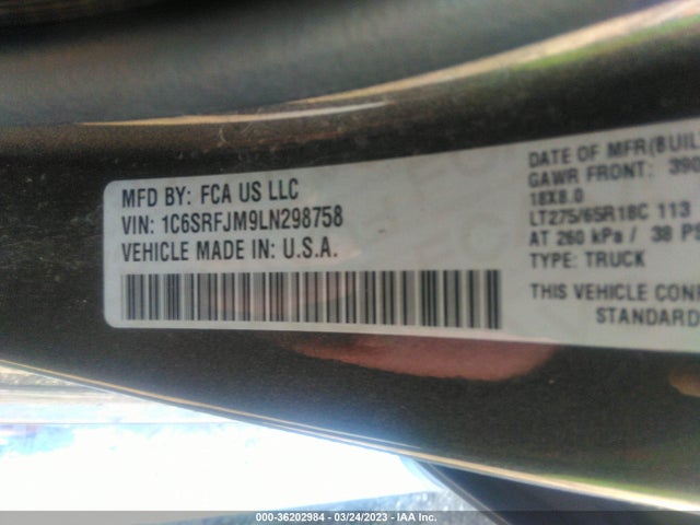 1C6SRFJM9LN298758 RAM 1500 Laramie