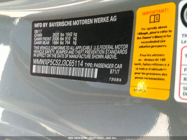 WMWXP5C52J3C65114 Mini Hardtop 2 Door Cooper/oxford Edition