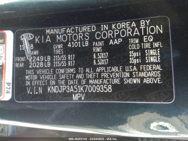 KNDJP3A51K7009358 KIA SOUL +