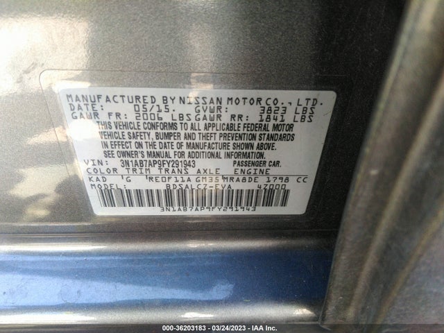 Nissan SENTRA S 2015 3N1AB7AP9FY291943 Image 9