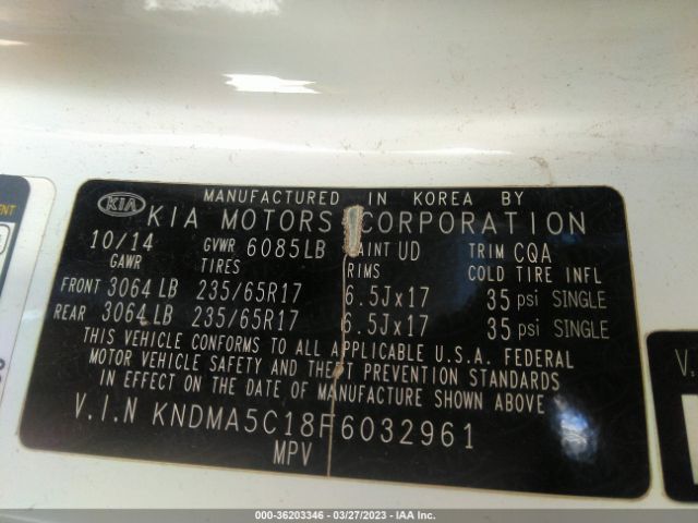 KNDMA5C18F6032961 KIA Sedona L