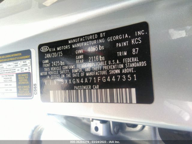 5XXGN4A71FG447351 KIA OPTIMA EX