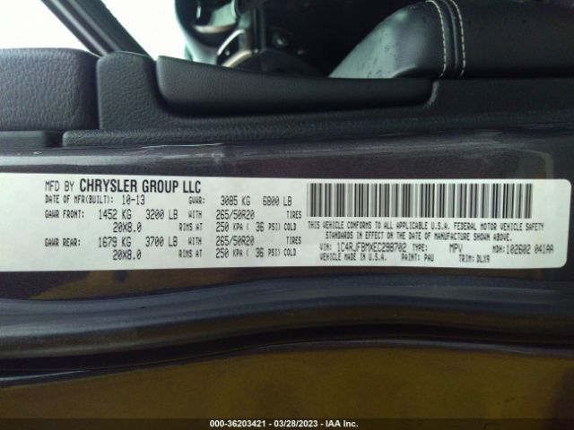 1C4RJFBMXEC298702 Jeep Grand Cherokee Limited