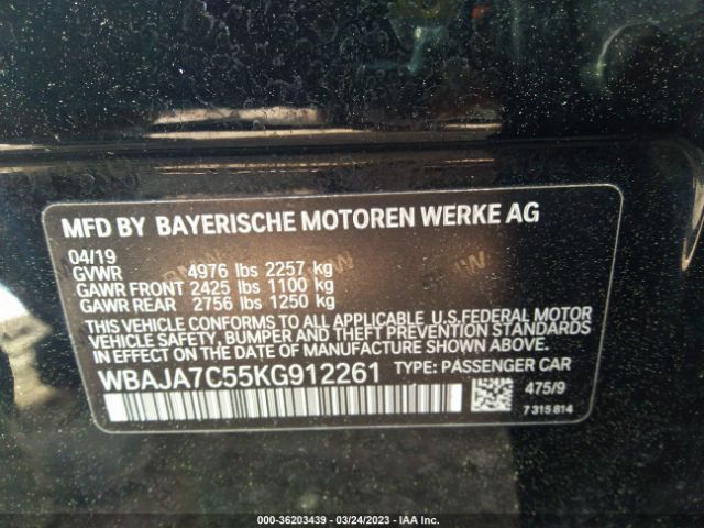 WBAJA7C55KG912261 BMW 5 Series 530i Xdrive