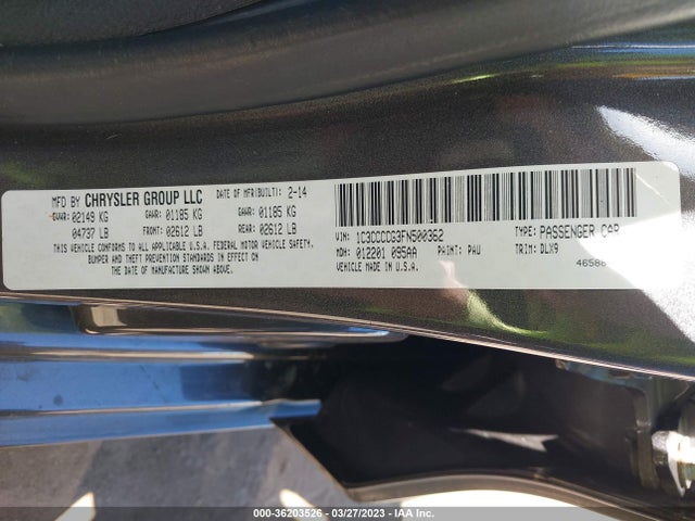 1C3CCCCG3FN500362 Chrysler 200 C
