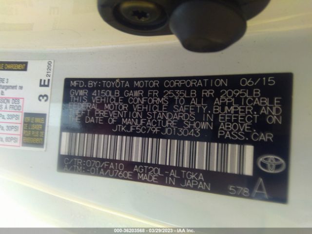 JTKJF5C79FJ013043 Scion TC