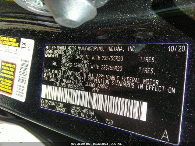 Toyota Highlander Xse 2021 5TDLZRBH4MS066595 Image 9