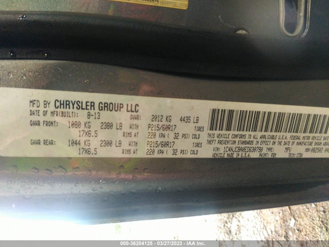 1C4NJCBA0ED630790 Jeep Compass Sport