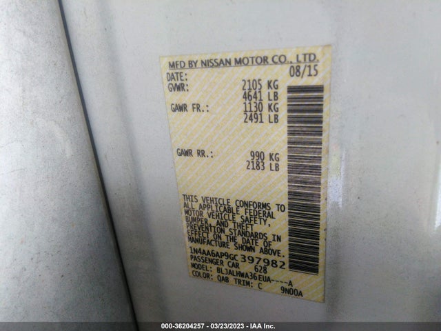 Nissan Maxima 3.5 Platinum 2016 1N4AA6AP9GC397982 Image 10
