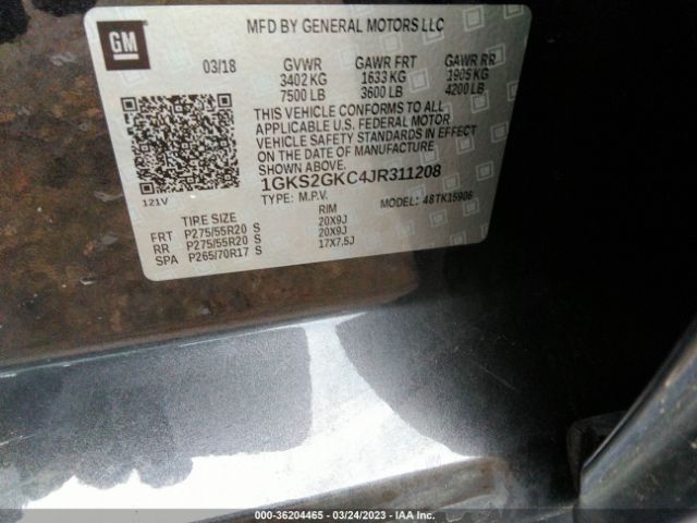 1GKS2GKC4JR311208 GMC Yukon Xl Slt