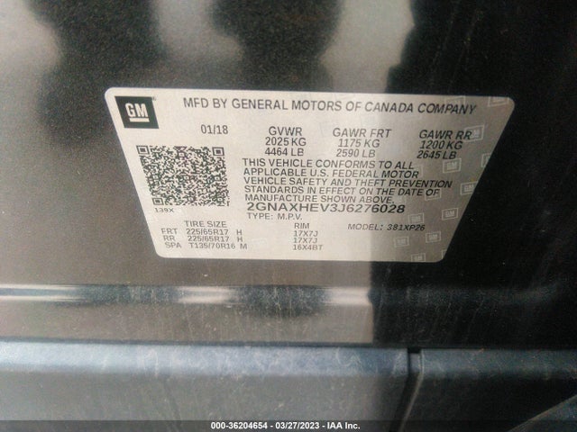 Chevrolet EQUINOX LS 2018 2GNAXHEV3J6276028 Image 10