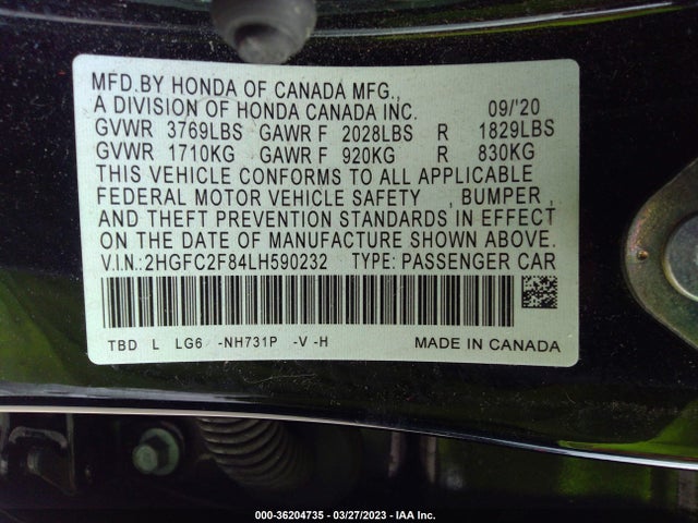 Honda Civic Sedan Sport 2020 2HGFC2F84LH590232 Image 9