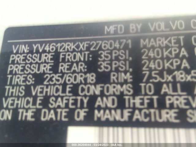 YV4612RKXF2760471 Volvo Xc60 T5