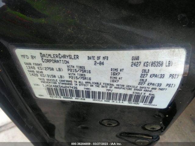 1J4GK48K54W247436 Jeep Liberty Sport