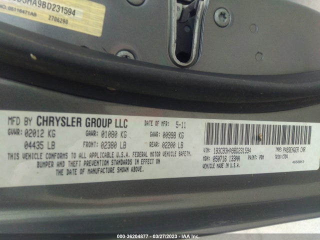 Dodge Caliber Mainstreet 2011 1B3CB3HA9BD231594 Image 9