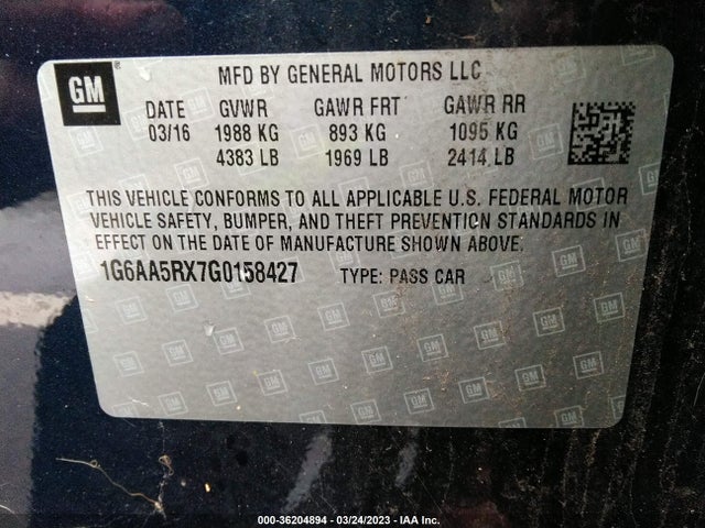 1G6AA5RX7G0158427 Cadillac Ats Sedan Standard Rwd